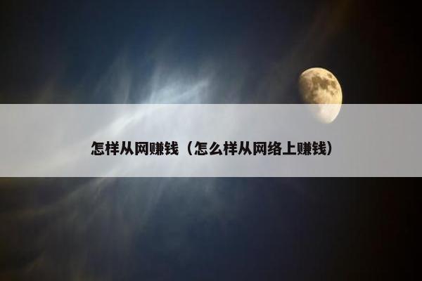 怎样从网赚钱（怎么样从网络上赚钱）