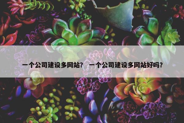 一个公司建设多网站？ 一个公司建设多网站好吗？