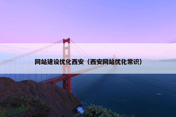 网站建设优化西安（西安网站优化常识）