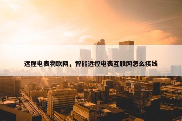 远程电表物联网，智能远控电表互联网怎么接线