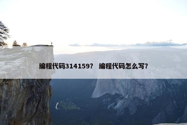 编程代码314159？ 编程代码怎么写？