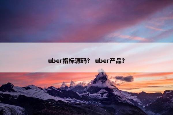 uber指标源码？ uber产品？