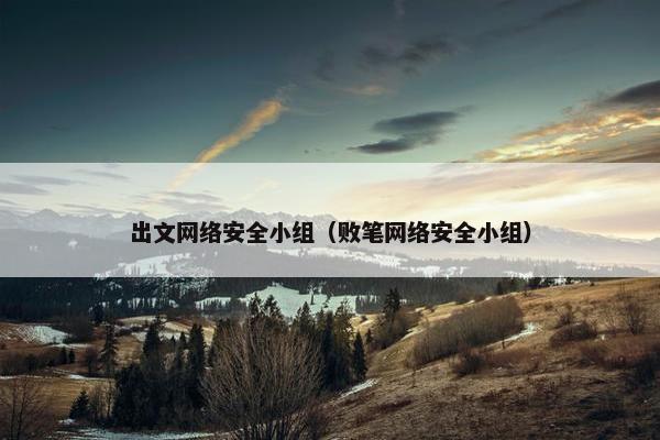 出文网络安全小组(败笔网络安全小组) 出文网络安全小组(败笔网络安全小组)