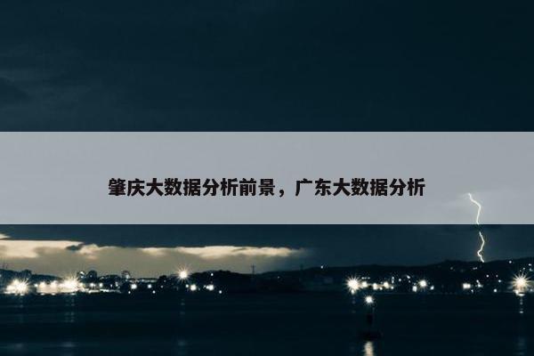 肇庆大数据分析前景，广东大数据分析