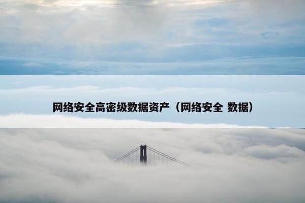 网络安全高密级数据资产（网络安全 数据）