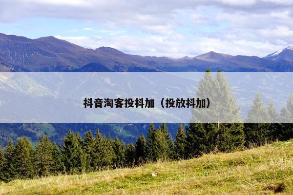 抖音淘客投抖加（投放抖加）