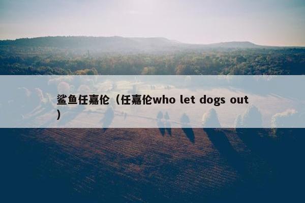 鲨鱼任嘉伦(任嘉伦who let dogs out) 鲨鱼任嘉伦(任嘉伦who let dogs out)