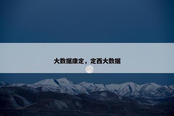大数据康定，定西大数据