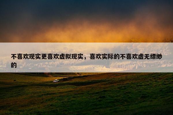 不喜欢现实更喜欢虚拟现实，喜欢实际的不喜欢虚无缥缈的