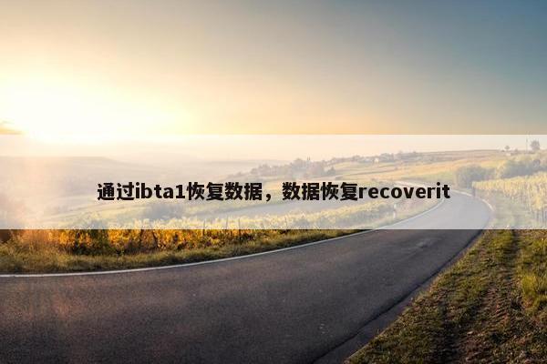 通过ibta1恢复数据，数据恢复recoverit