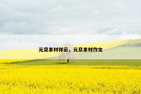 元旦素材祥云，元旦素材作文