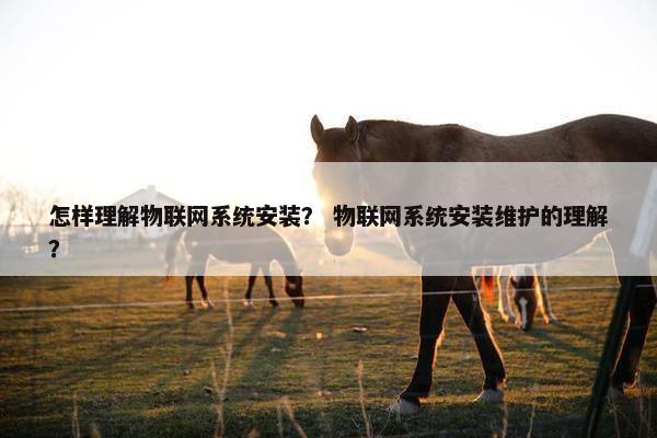 怎样理解物联网系统安装？ 物联网系统安装维护的理解？