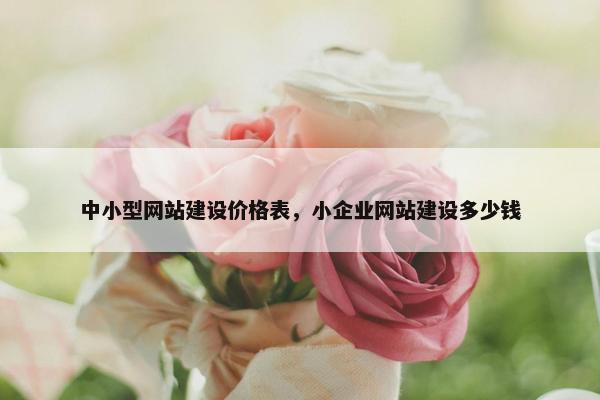 中小型网站建设价格表，小企业网站建设多少钱