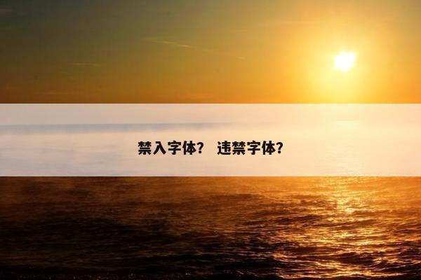 禁入字体？ 违禁字体？