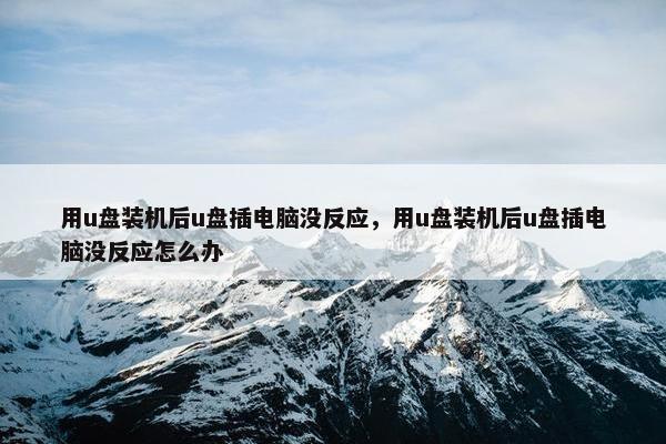 用u盘装机后u盘插电脑没反应，用u盘装机后u盘插电脑没反应怎么办