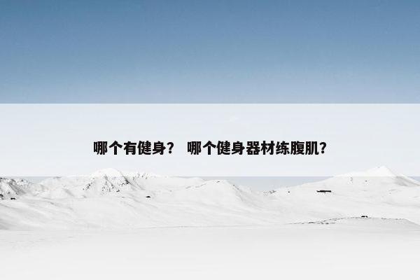 哪个有健身？ 哪个健身器材练腹肌？
