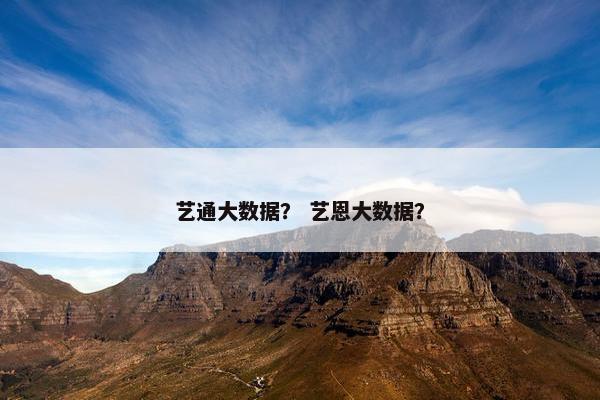 艺通大数据？ 艺恩大数据？