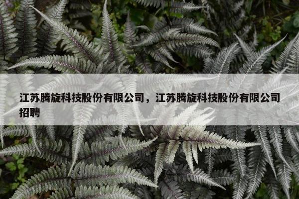 江苏腾旋科技股份有限公司，江苏腾旋科技股份有限公司招聘