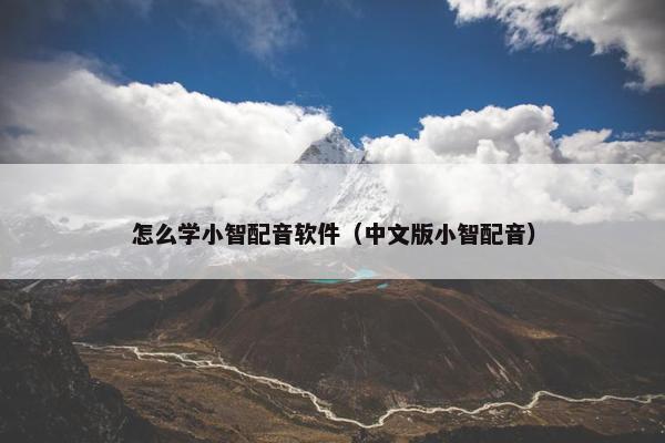 怎么学小智配音软件（中文版小智配音）