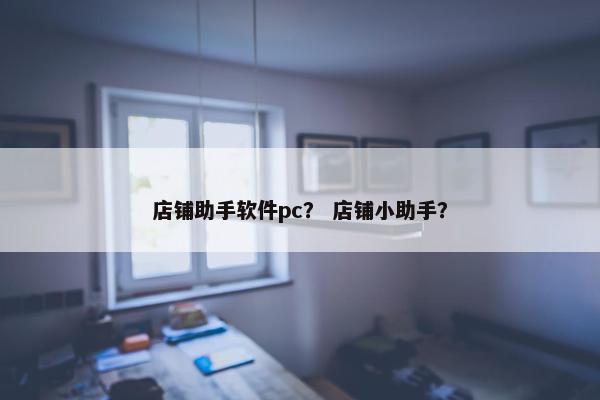 店铺助手软件pc？ 店铺小助手？