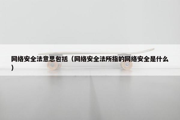 网络安全法意思包括（网络安全法所指的网络安全是什么）