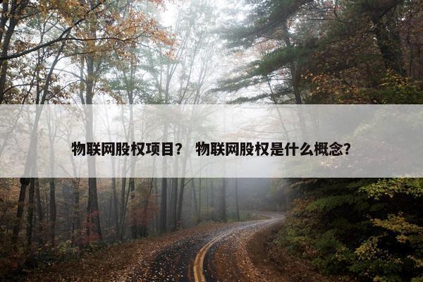 物联网股权项目？ 物联网股权是什么概念？