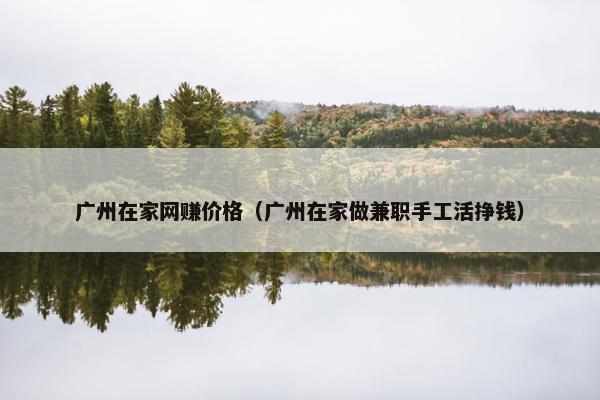 广州在家网赚价格（广州在家做兼职手工活挣钱）