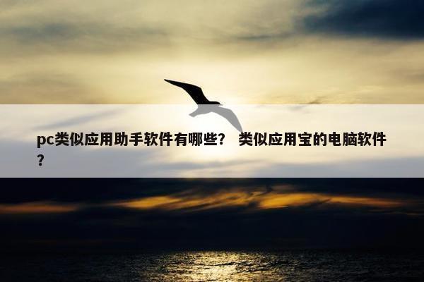 pc类似应用助手软件有哪些? 类似应用宝的电脑软件? pc类似应用助手软件有哪些? 类似应用宝的电脑软件?