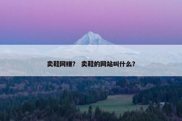 卖鞋网赚？ 卖鞋的网站叫什么？