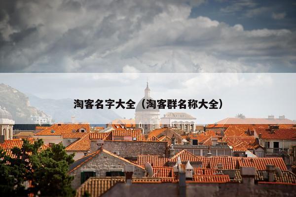 淘客名字大全（淘客群名称大全）