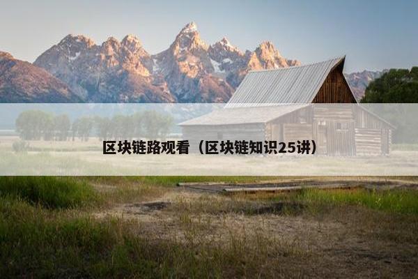 区块链路观看(区块链知识25讲) 区块链路观看(区块链知识25讲)