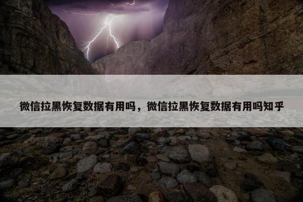 微信拉黑恢复数据有用吗，微信拉黑恢复数据有用吗知乎