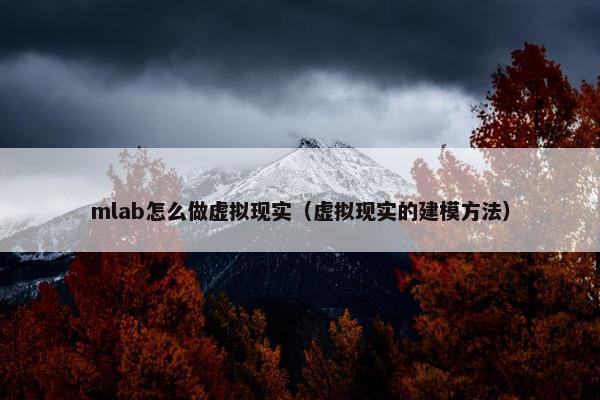 mlab怎么做虚拟现实(虚拟现实的建模方法) mlab怎么做虚拟现实(虚拟现实的建模方法)